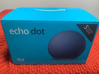 New Factory Sealed Amazon Echo Dot Smart Speaker, 5th Generation (2022), With Power Adapter, Navy Blue