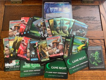 Collection Of GAME NIGHT Gaming Cards, Star City Games SCG & One MAGIC The Gathering Planechase Card In Sleeve