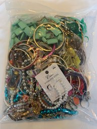 Over 2.5 Lb Of Fashion Jewelry, Assortment Of Bracelets, Earrings, Necklaces- Wear, Create Or Use For Repairs