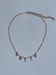 Paparazzi Say My Name-style Gold Toned Necklace / Choker - Spells SMILE - Letter Charms, Lobster Claw Clasp