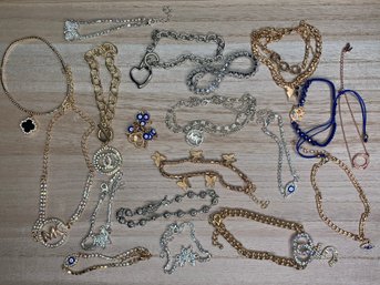 Beautiful Bracelets -  Fashion Jewelry Lot - Charms, Cords, Rhinestones, Symbols, Logos, Nice Variety To Wear
