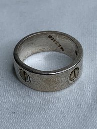 Screwhead Designed Vintage Sterling Silver Ring , Stamped Mexico, 925, TL-69