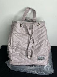 Bella Russo Faux Leather Quilted Backpack Purse, Bag Is Light Gray/tan, New, Unused, Outer Bag Opened Only