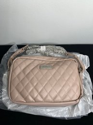Bella Russo Faux Leather Quilted Cross Body Purse, Bag Is Light Gray/tan, New, Unused, Removed For Photos