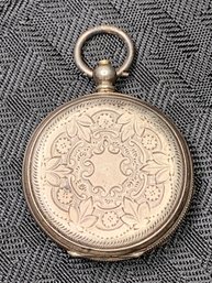 Antique European Fine Silver Pocket Watch, Case With Broken Movement, Parts Or Repair