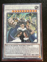 Yu-Gi-Oh! TCG Trading Card Game - THOR, Lord Of The Aesir, First Edition Holographic, In Plastic Sleeve