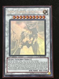 Yu-Gi-Oh! TCG Trading Card Game - ODIN, Father Of The Aesir, Ghost Holographic, 1st Edition In Plastic Sleeve