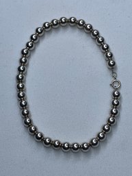 Sterling Silver Ball Beaded Bracelet, Marked 925
