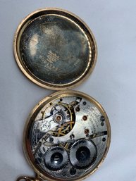 Antique Parts/repair American Watch/ Waltham Pocket Watch And 10 K Double Stock Gold Filled Case