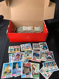 Stack Of 1970s And 1980s Baseball Trading Cards, Topps Sports Cards, MLB, Stored In Shoebox