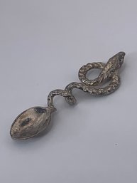 Miniature Spiral Snake Sterling Silver Pendant With Spoon Tail