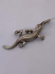 Adorable Sterling Silver Lizard Pendant, Gecko Or Salamander Charm With Makers Mark, Stamped 925