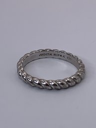Judith Ripka Sterling Silver Ring, Band Only, Missing CZ , Marked 925, Size 9, 3.6g