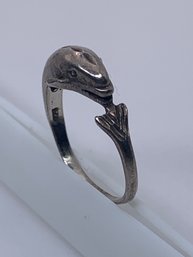 Vintage Sterling Silver 925 Dolphin Ring, Size 6.5, 1.7g