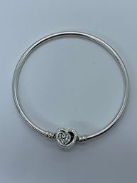Lovely Entwined Infinite Hearts Sterling Silver 925 Pandora Bangle Bracelet, Forever And Ever And Ever, 9.7g