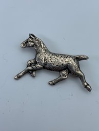 Running  Deer Or Horse Sterling Silver Brooch (Pin Is Missing) Marked Sterling, 1.75 Inches, 6.1g