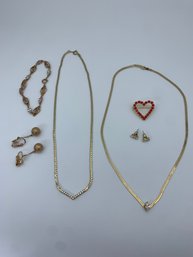 Assorted Gold Toned Fashion Costume Jewelry Lot