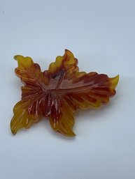 Authentic Baltic Amber Maple Leaf Brooch, 2 Inches, 6.5g