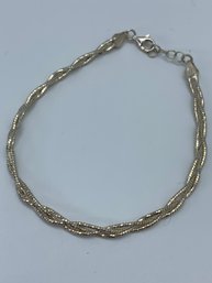 BSI Italy Sterling Silver Braided Bracelet, Marked 925, 8 Inches, 5.3g