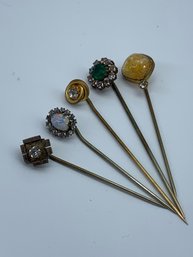 Assorted Antique And Victorian Stick Pin Collection, About 2.5 Inches Long