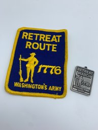 Washington's Army Retreat Route / Retreat March Reenactment Award And Patch, 1976, Bergen County, NJ