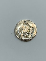 Cute Round .999 Fine Silver Puppy Paw Tag/charm, 5/8 Inch,  1.4g