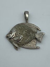 Signed Kabana Sterling Silver Fish Charm, Pendant Marked 925, 1 Inch, 5g