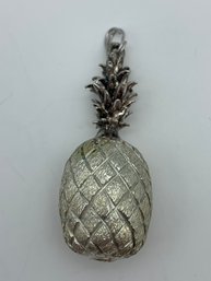 3-Dimensional (3D) Sterling Silver Pineapple Pendant, Marked STER, 1.75 Inches, 14g