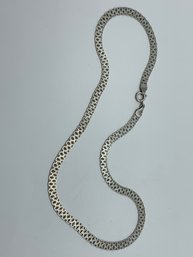 Sterling Silver Flat Curb Chain/ X-Link Necklace, 20 Inches, Marked 925 Italy, 15g