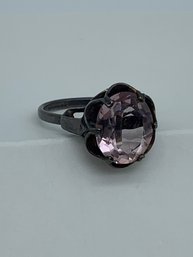 Amazing Sterling Silver Sara Cove Adjustable Size Amethyst, Solitaire Ring  Size 7.5-8.5, 4.2g