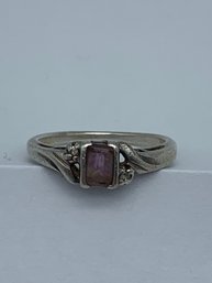 Sterling Silver And Amethyst Avon Ring Marked 925, Size 9, 2.8g