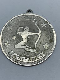 Vintage Sagittarius Silver Pendant/ Medallion,  Marked Sterling, Needs Bale, 1.25 Inch, 5.1g