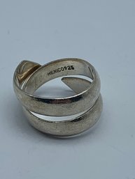 Wrapping Spiral Ribbon Ring, Marked Mexico, 925, Size 8, 7.2g