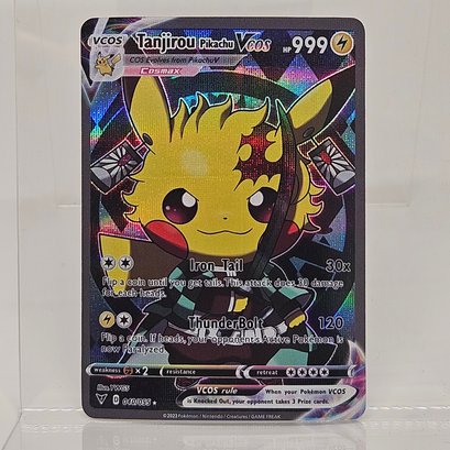Tanjirou Pikachu Cosplay Custom Pokemon Card