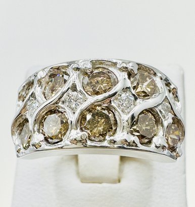 14KT White Gold 16 Pcs Natural Diamond 2.35 Ct Ring Size 7 - J11189