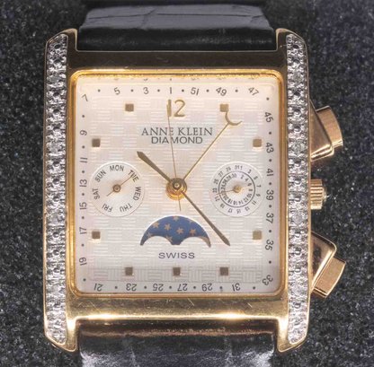 Vintage Anne Klein Ladies Watch With Real Diamond