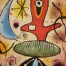 Hand Painted In Manner Of Miro Oil On Canvas 'Abstract Untitled'