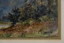 Antique Impressionist Watercolor On Paper Signed E.M. Bannister