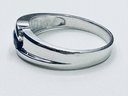 14KT White Gold With 1 Pcs 0.48 Genuine Oval Sapphire Ring Size 8.25 - J11187