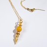 Vajra Amber Pendant With Gold Plated Silver Necklace M6236