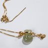 Hetian Jade Necklace With Gold Plated Silver Necklace M9378