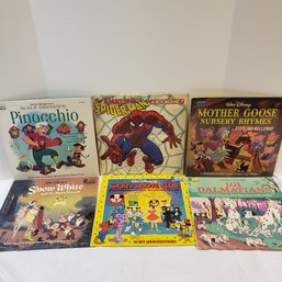 Lot Of Vintage Children's Records The Amazing Spiderman And Walt Disney