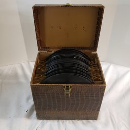 Antique Vinyl Records In Record Box