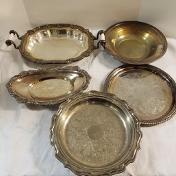 Collection Of Silver Plated Trays