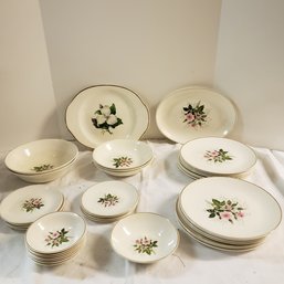 Set Of Porcelain Dishes & 1 Glamour Tray By  The American Limoges