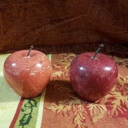 Lot Of 2 Apple Paperweights