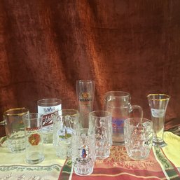 Large Collection Of Barware Glass Beer Mugs