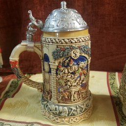 Large German Beerstein - Broken Lid