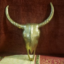 Vintage Brass Ox Head Wall Decor