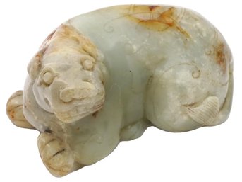 ANTIQUE CHINESE MING CARVED JADE BUFFALO FIGURINE